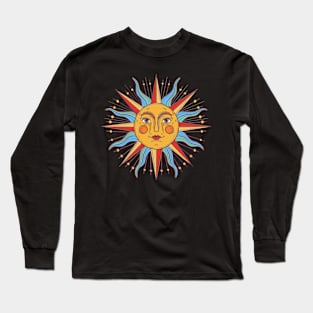 Classic style sun face design Long Sleeve T-Shirt